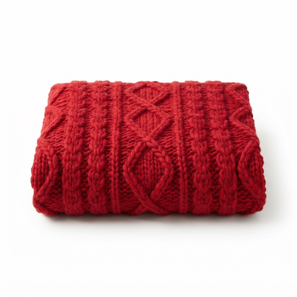 Knit Wool Throw Blanket