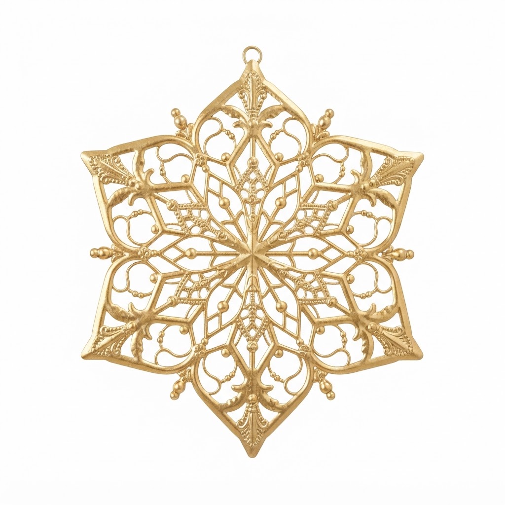 Gold Metal Snowflake Wall Art