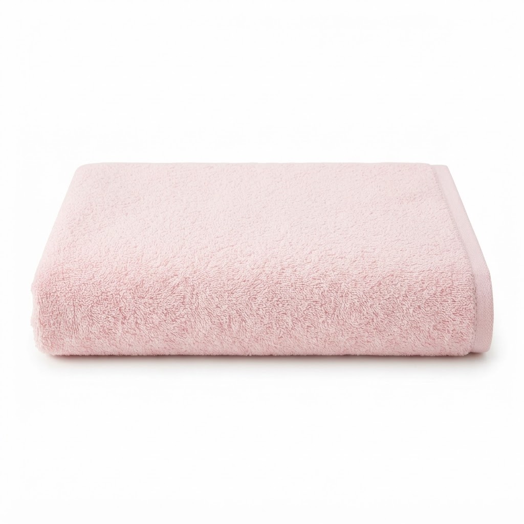 Soft Blush Cotton Plush Bath Towels