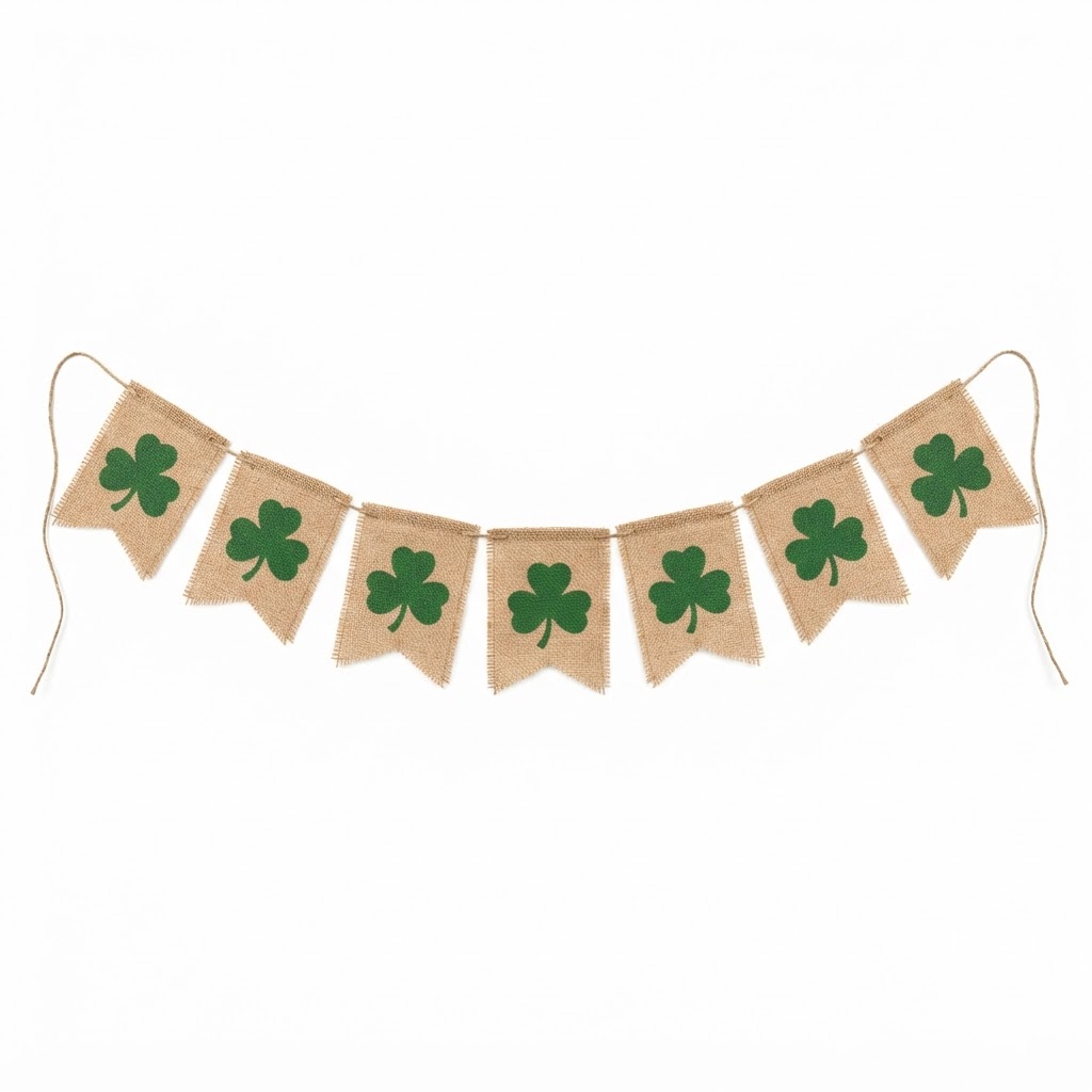 Burlap Shamrock Banner