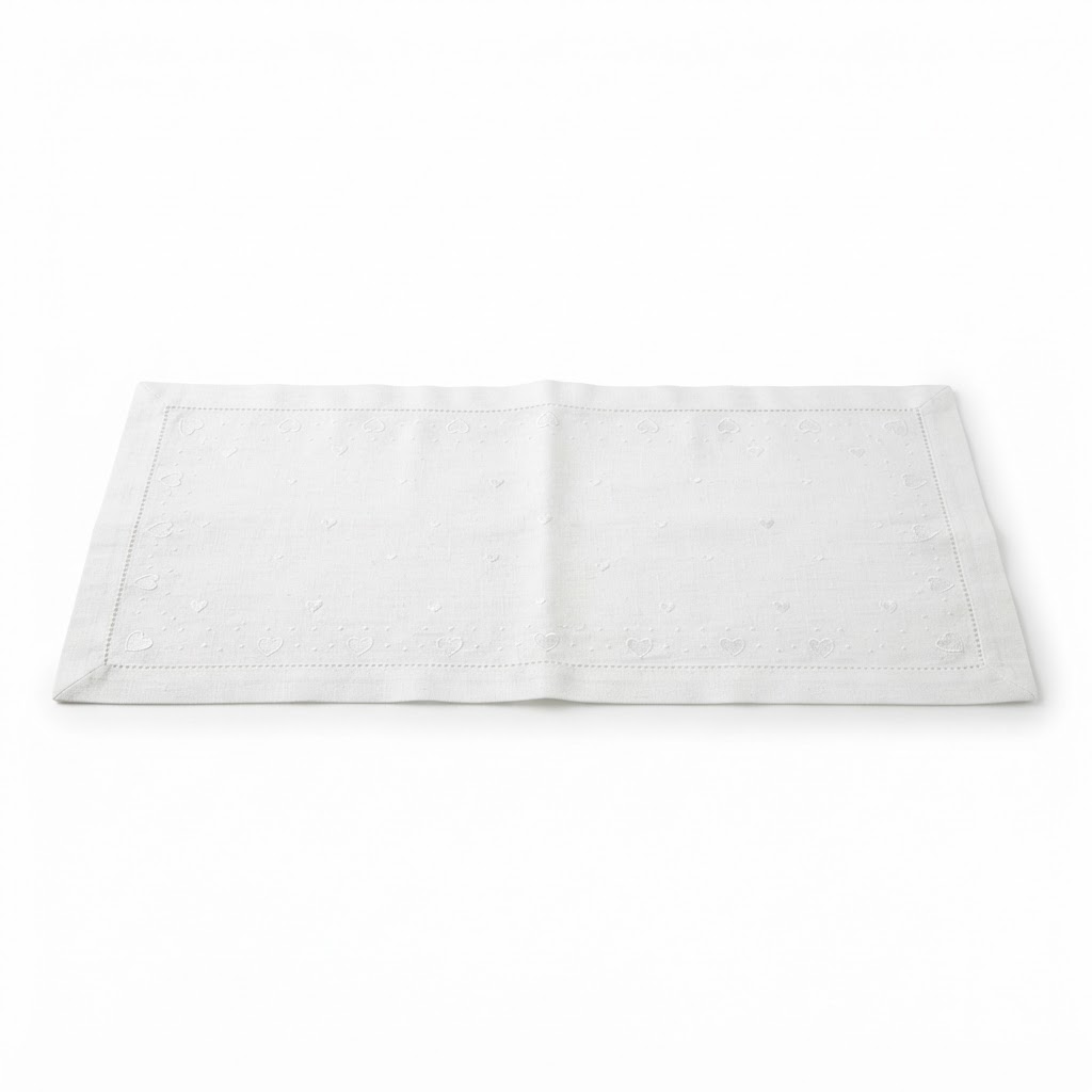 Valentine White Linen Table Runner