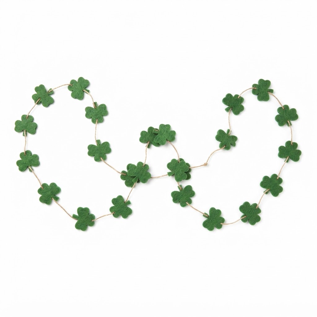 felt shamrock garland