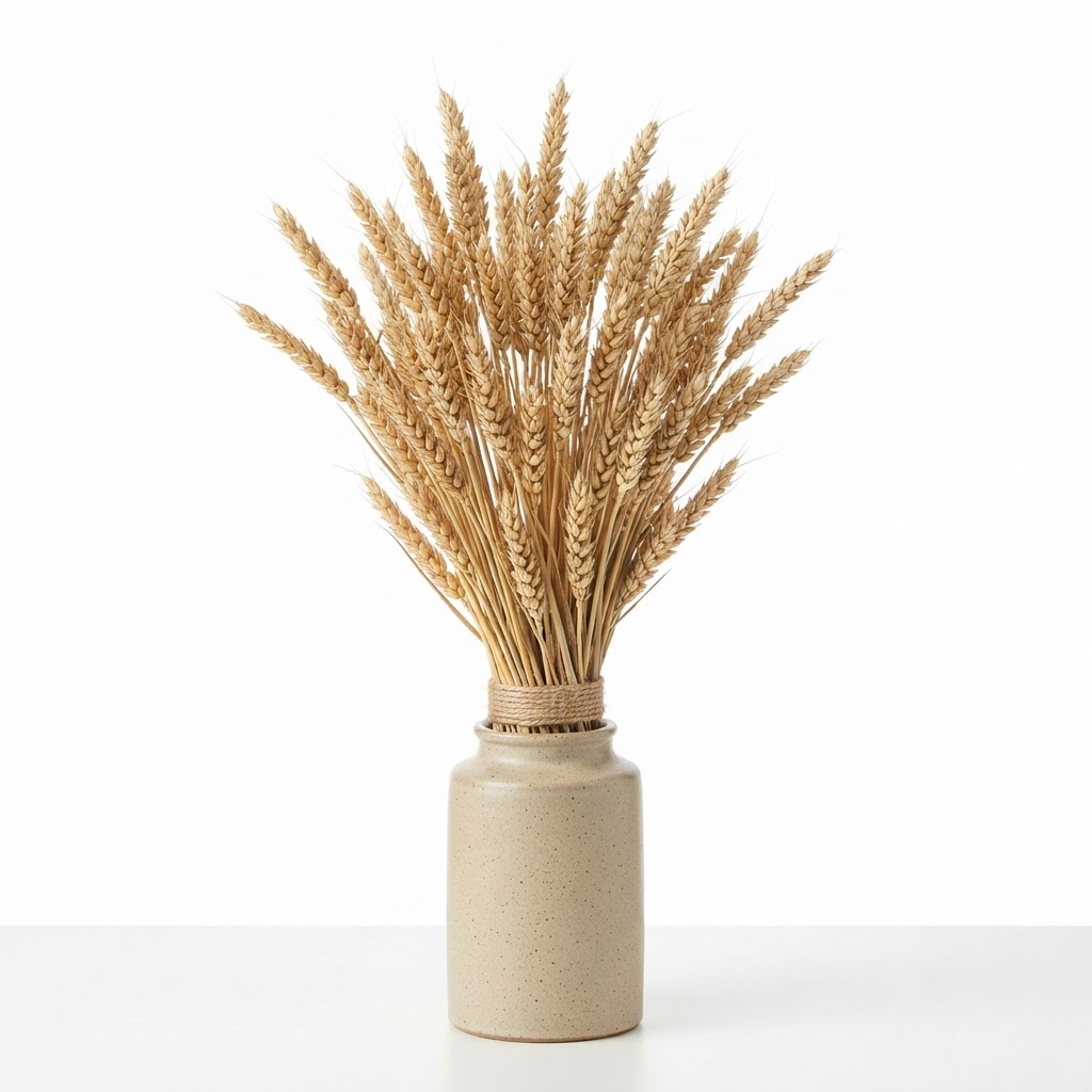 Dried Wheat Stalk Vase Arrangement
