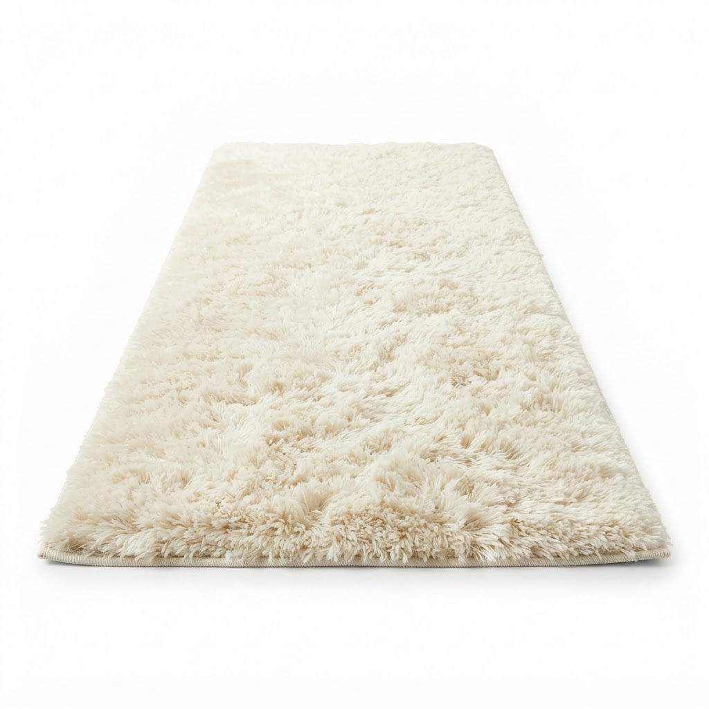 Shaggy Cream Runner Rug