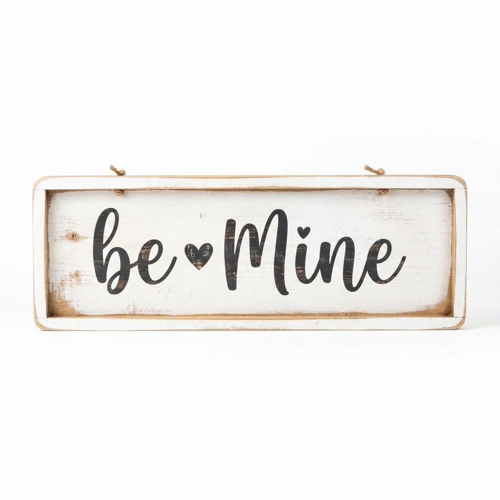 Wooden Be Mine Wall Sign