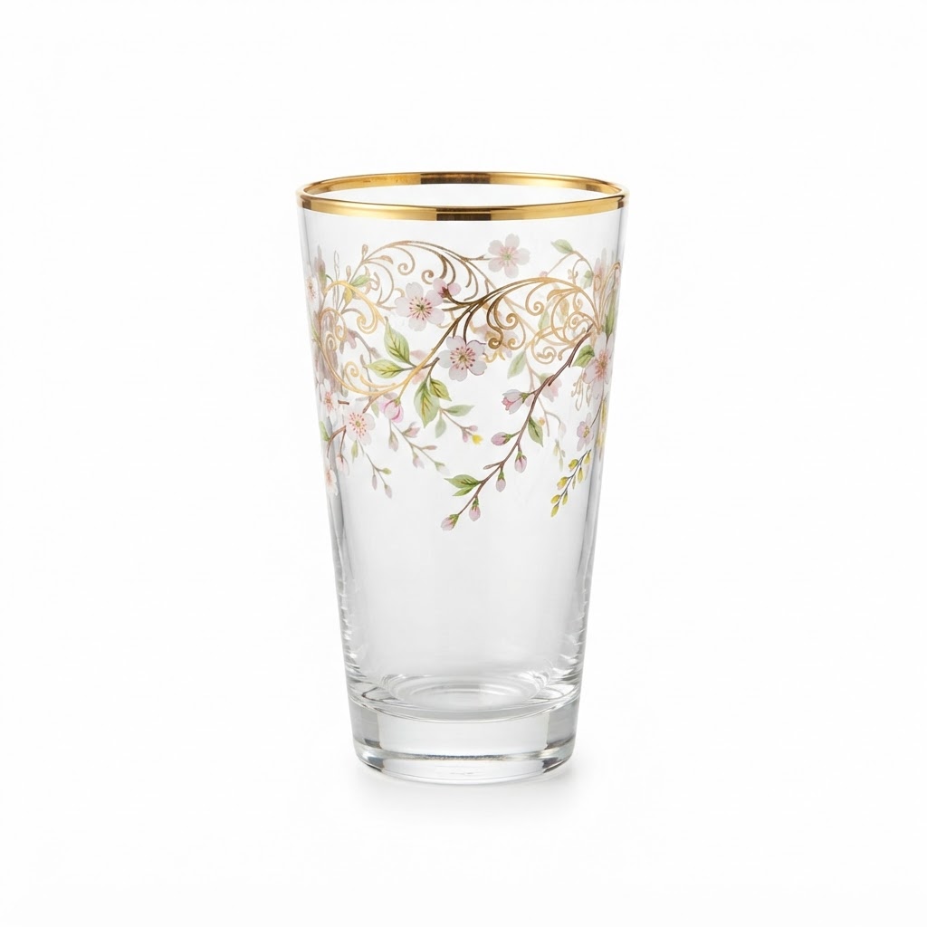 Spring Gold Rimmed Glassware