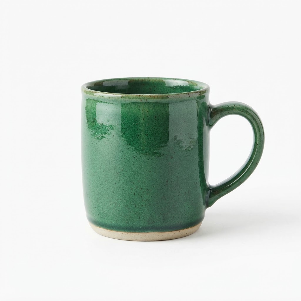 Green Glazed Ceramic Mug