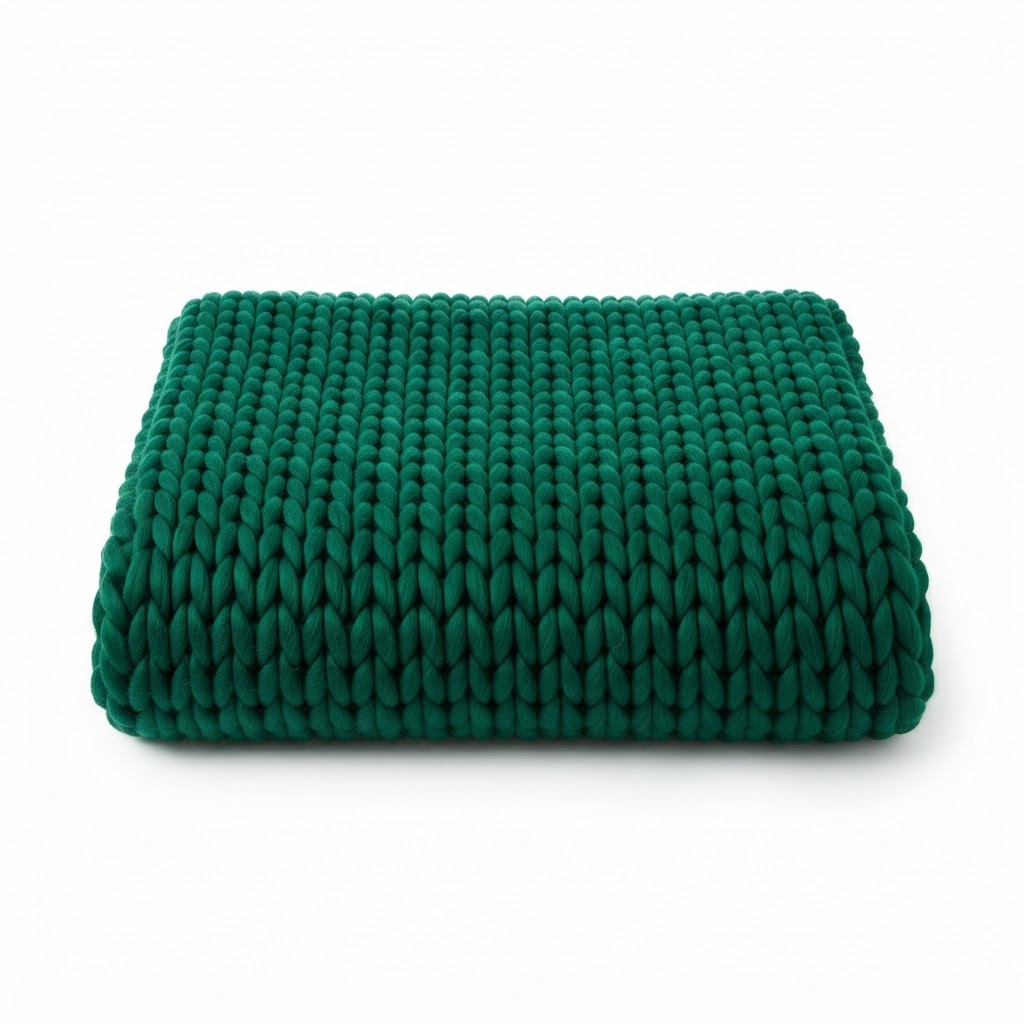 Emerald Chunky Knit Throw