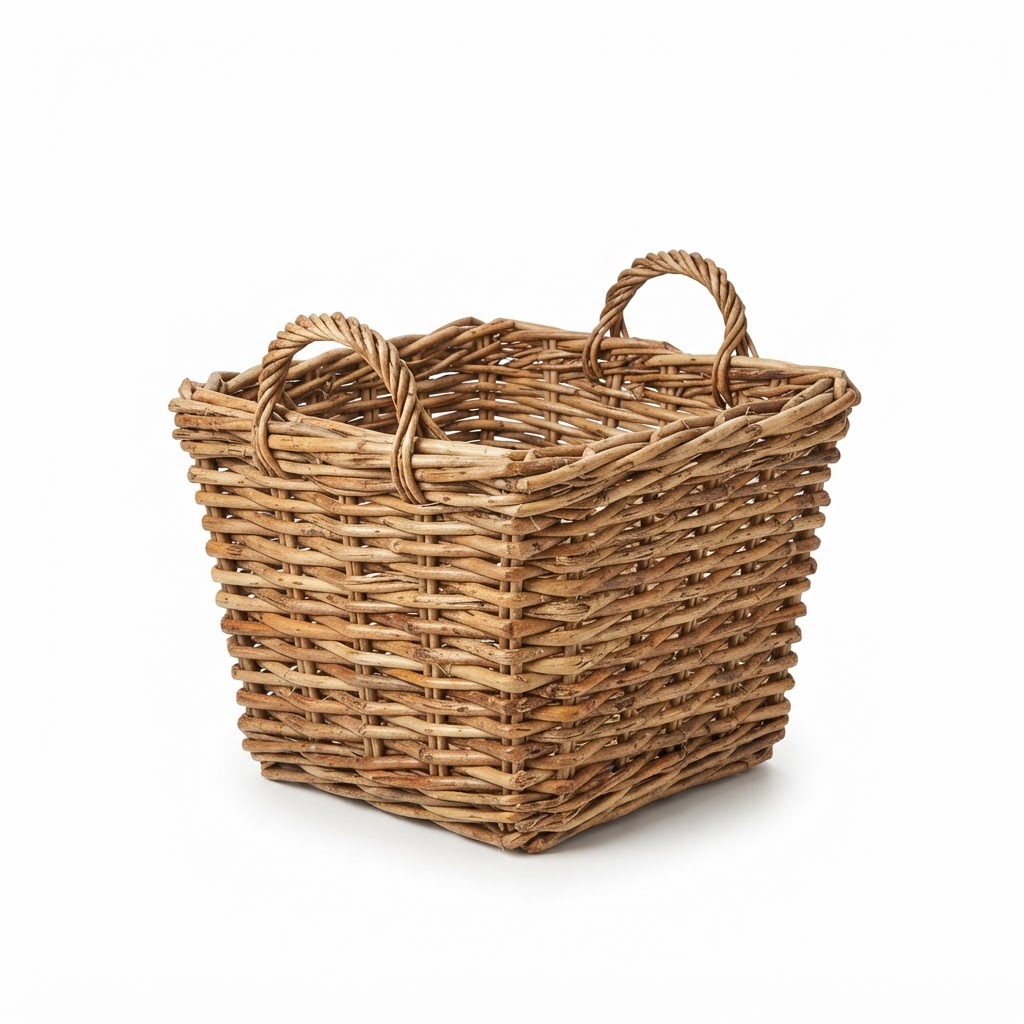 Hand-Woven Natural Willow Storage Baskets
