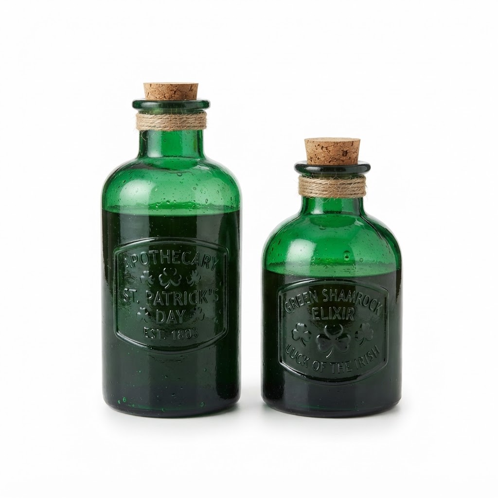 Green Apothecary Bottle Set