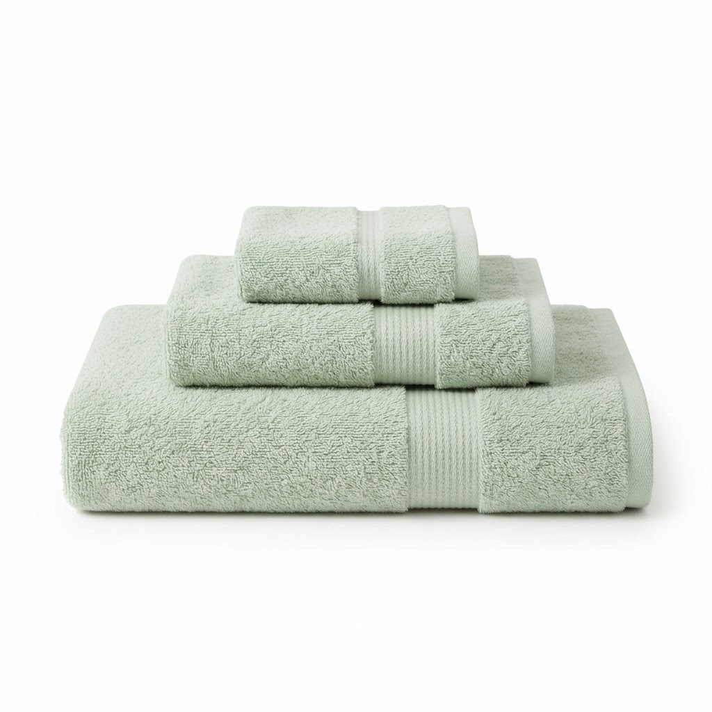Pale Green Cotton Towel Set