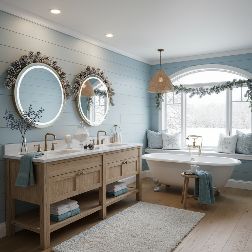 Modern Farmhouse Winter Master Bathroom