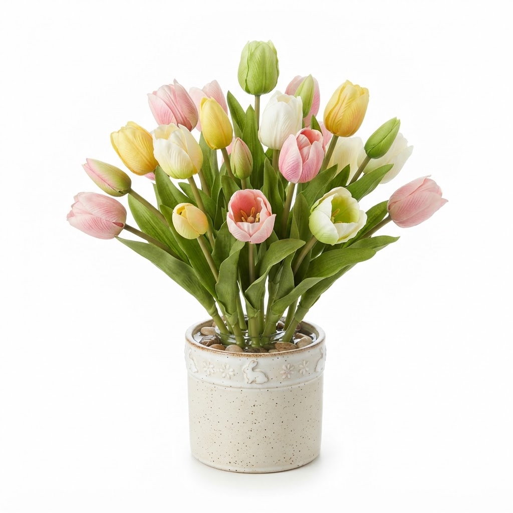 Faux Spring Tulip Arrangement