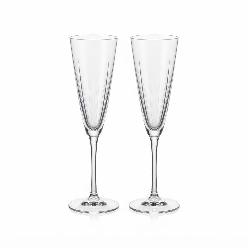 Crystal Champagne Flutes Set