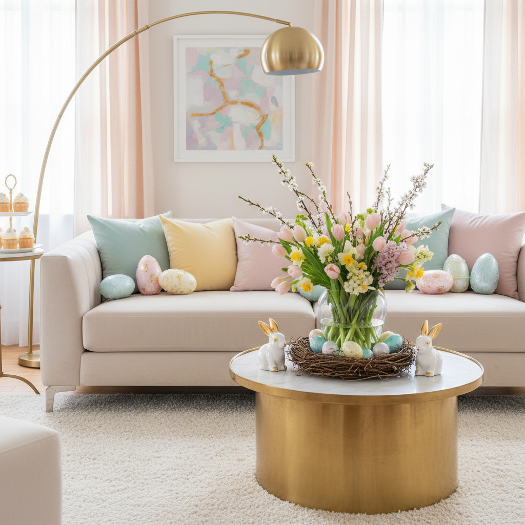 Glam Easter Living Room