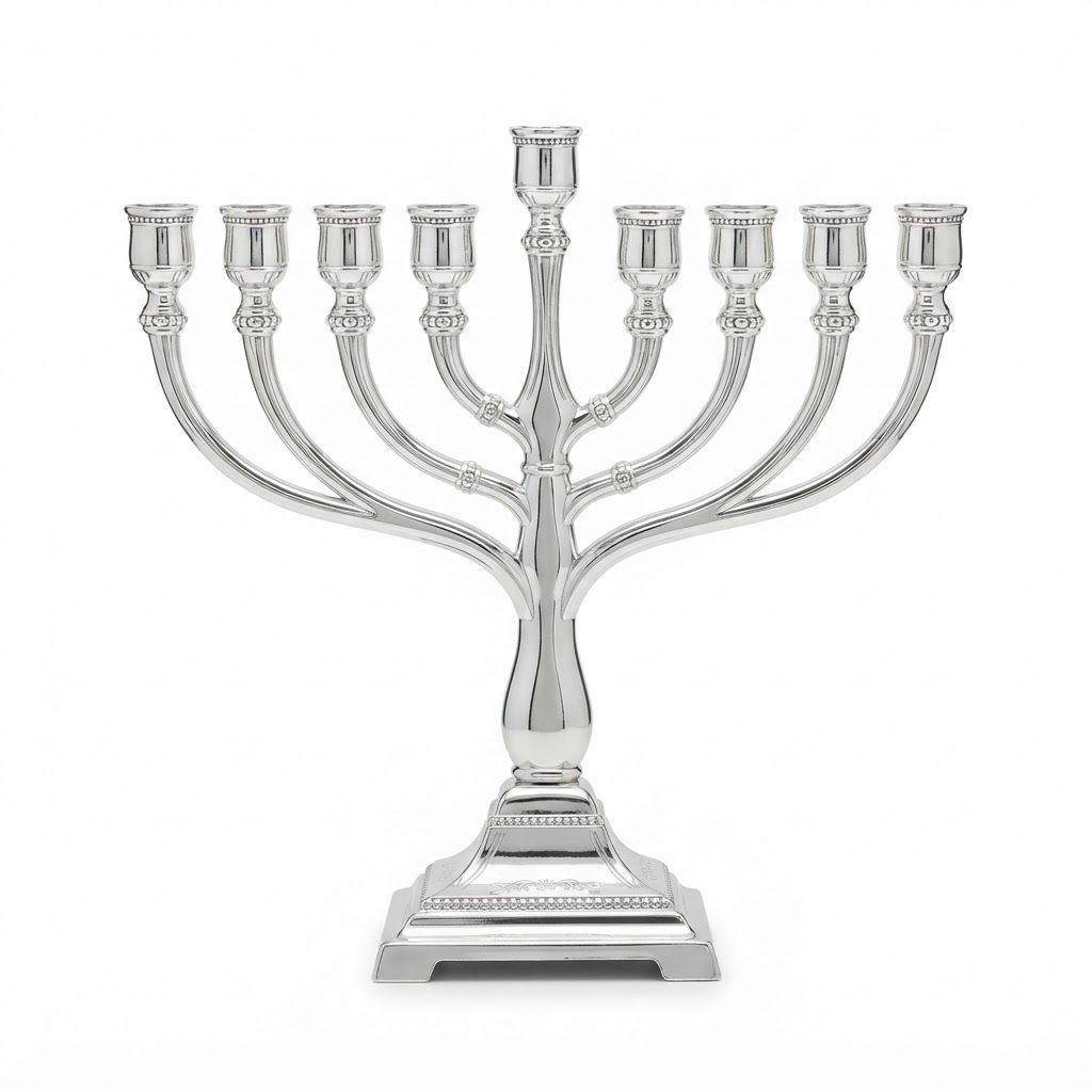 Transitional Silver Plated Decorative Menorah