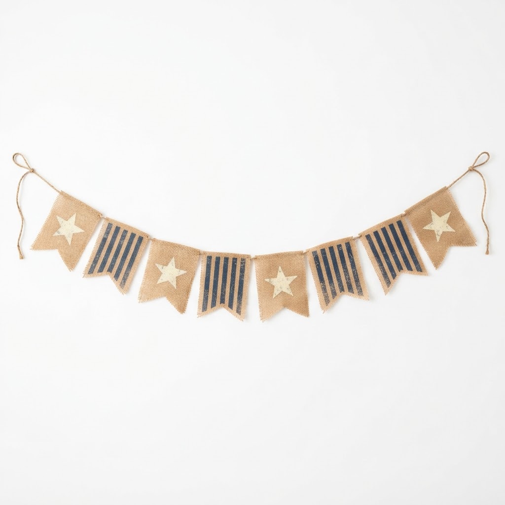 Burlap Independence Day Bunting