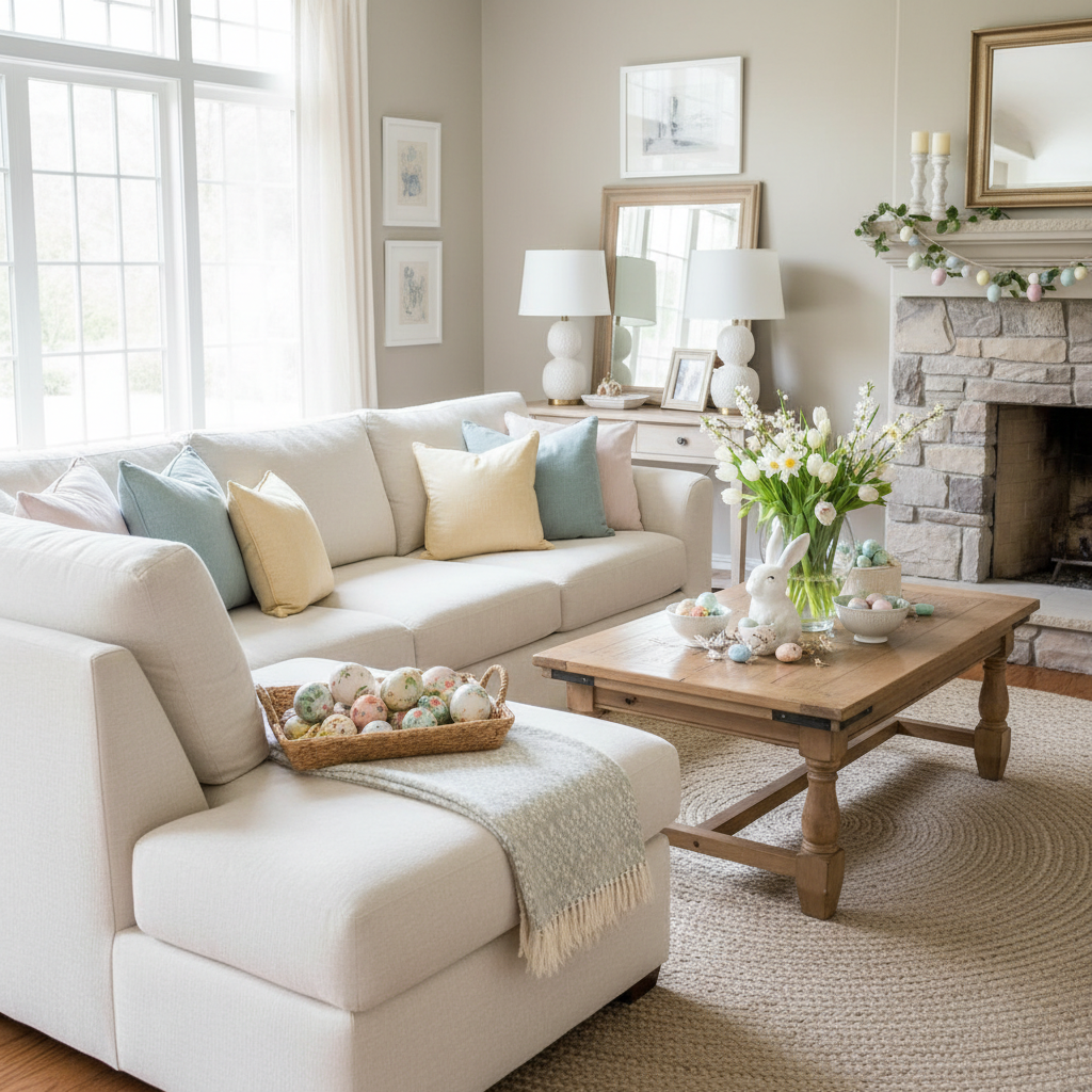 Transitional Easter Living Room