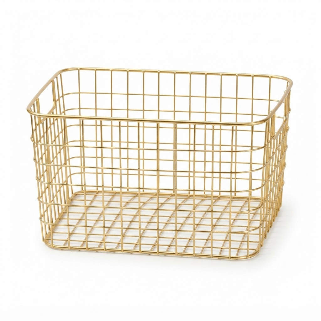 Gold Wire Storage Basket