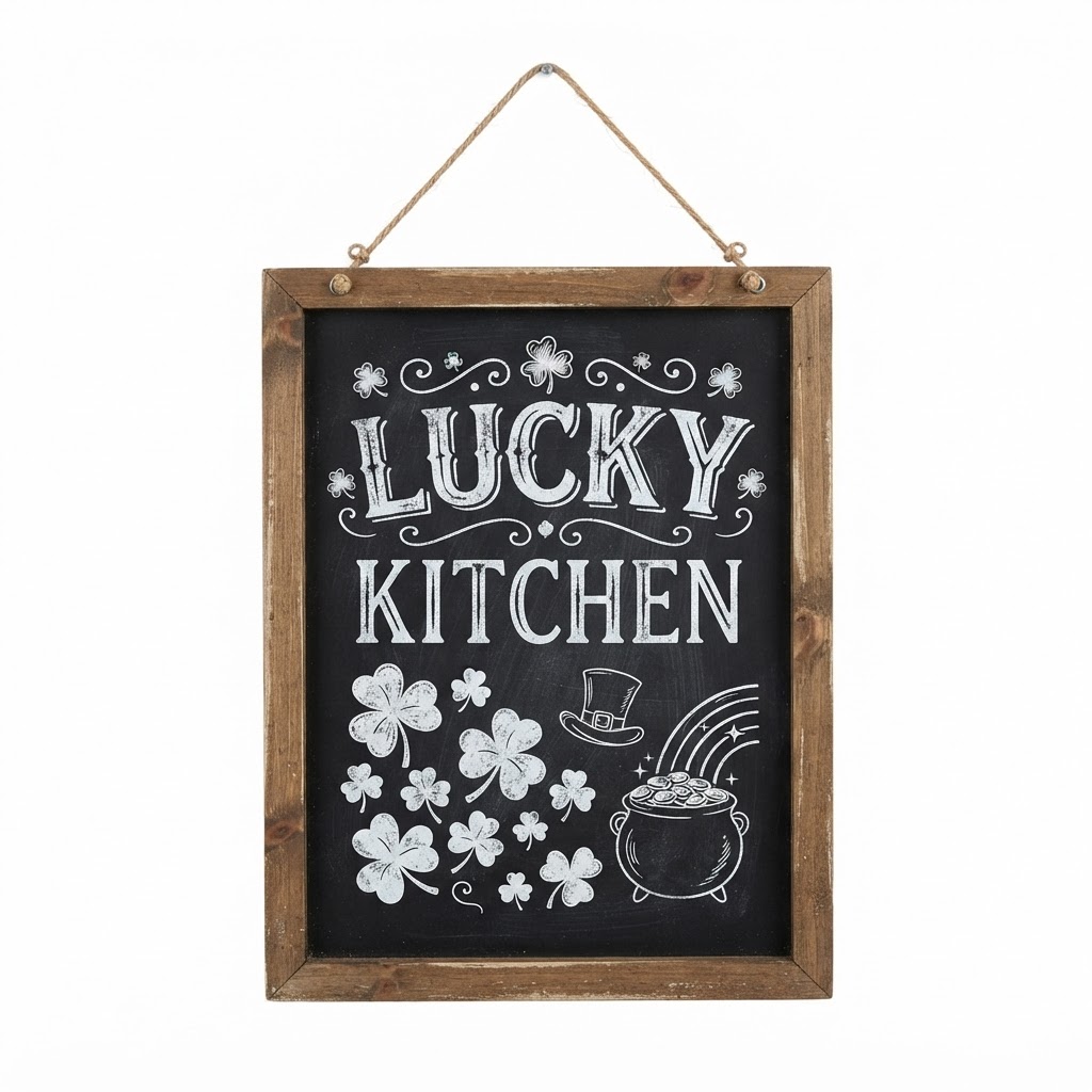 Chalkboard Lucky Kitchen Wall Sign