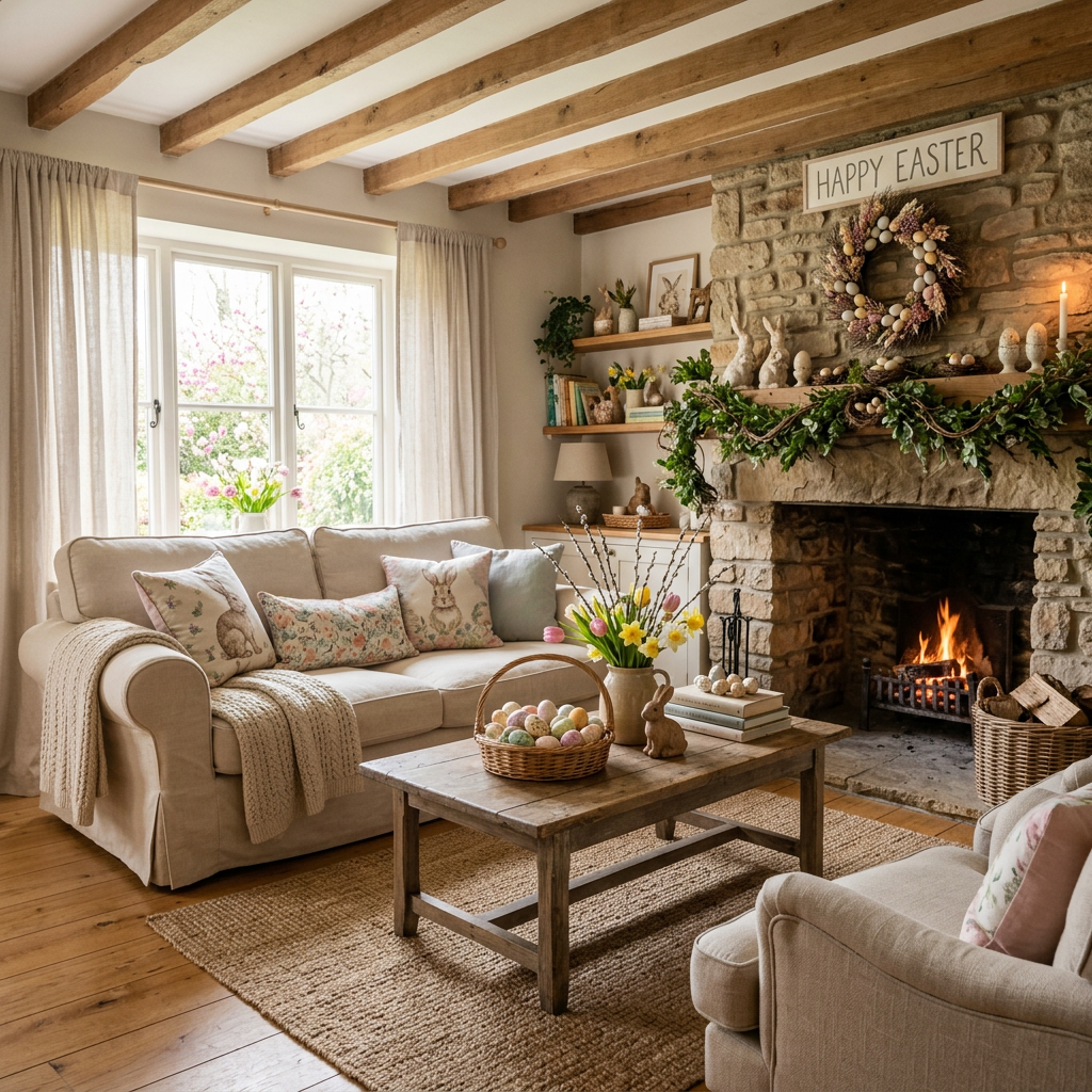 Rustic Easter Living Room