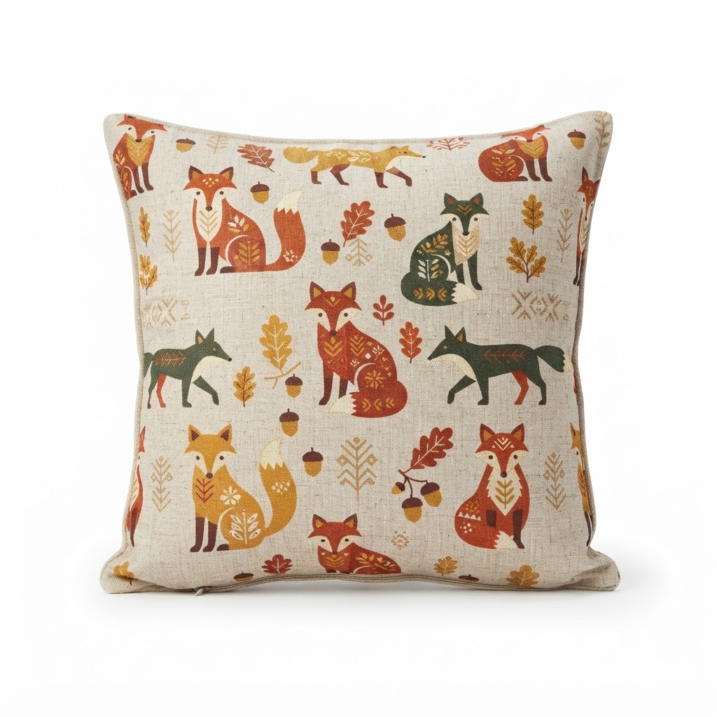 Fox Print Decorative Throw Pillows