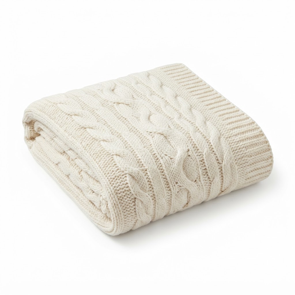 Knit Cable Blanket Throw