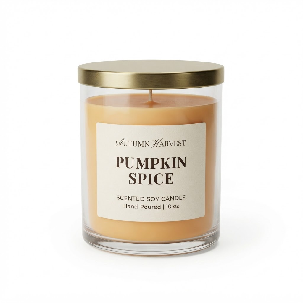 Seasonal Pumpkin Spice Scented Soy Candle