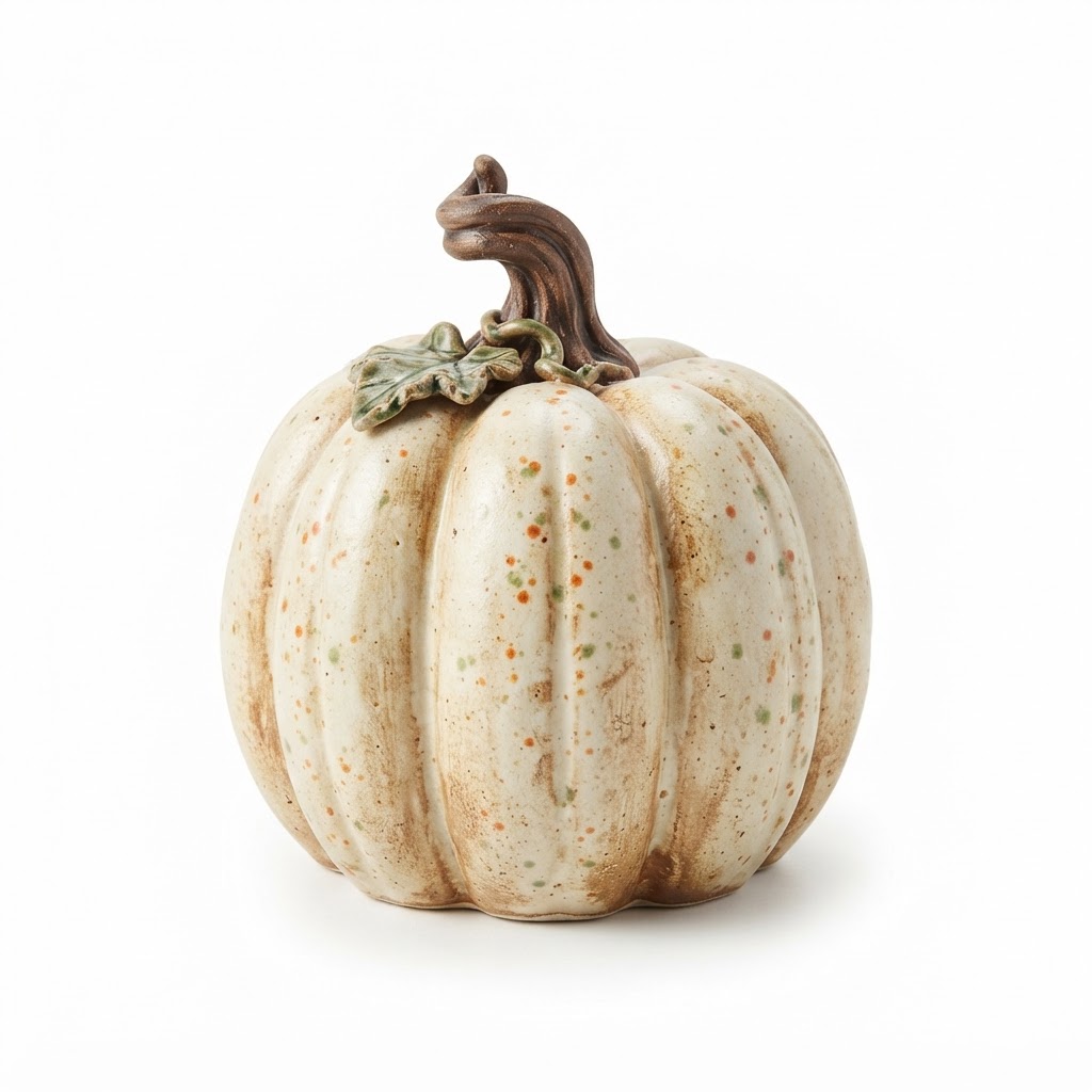 Artisan Ceramic Pumpkin Countertop Accessory