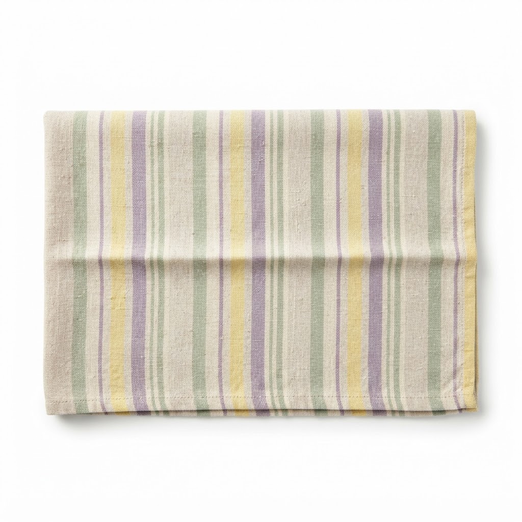 Linen Blend Striped Tea Towel