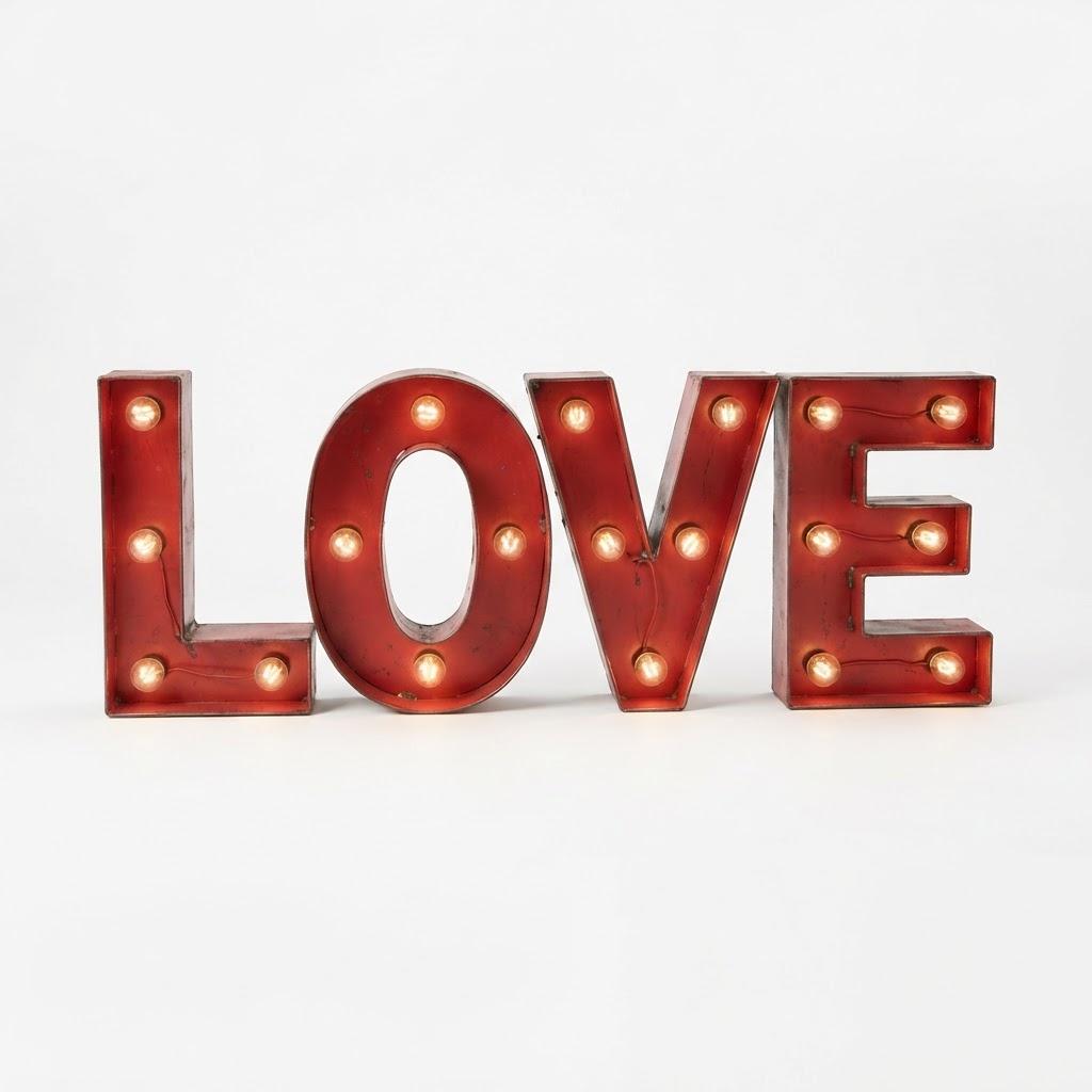 Marquee Style Red LOVE Sign