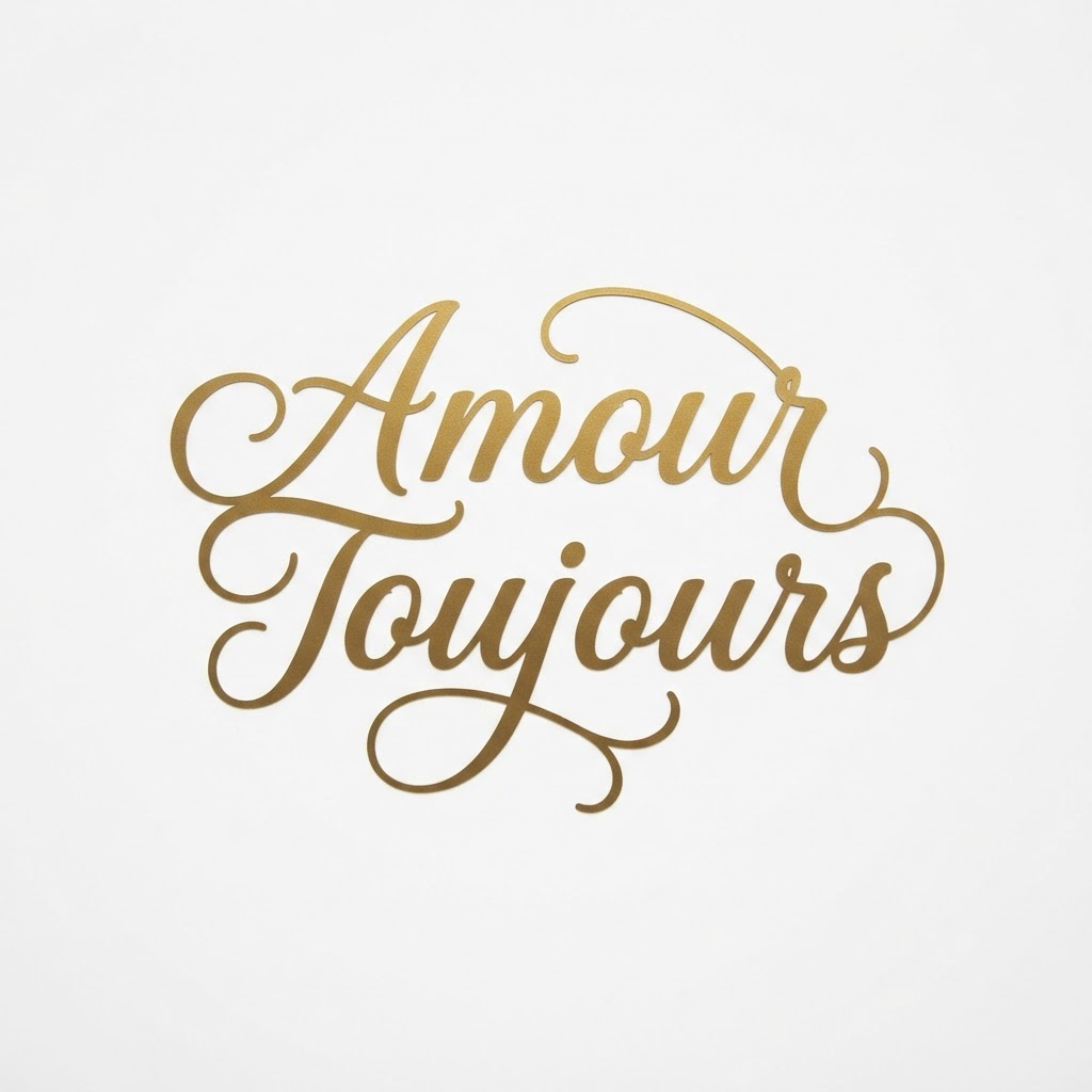 Elegant Wall Decal Amour Toujours Script