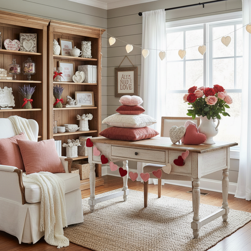 Farmhouse Valentine's Day Home Office