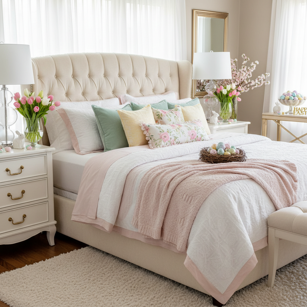 Glam Easter Master Bedroom