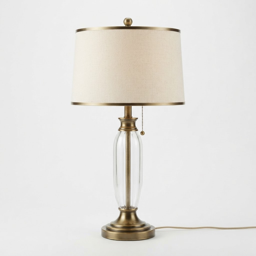 Brass and Glass Table Lamp