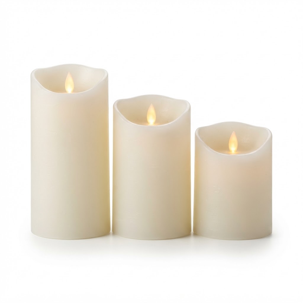 Flameless LED Pillar Candle Set