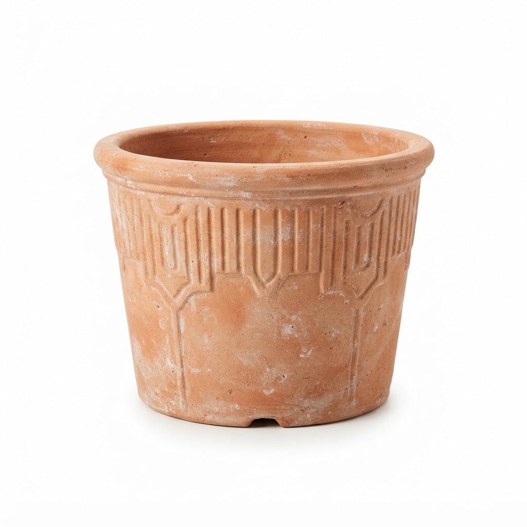 Transitional Aged Terra Cotta Planter
