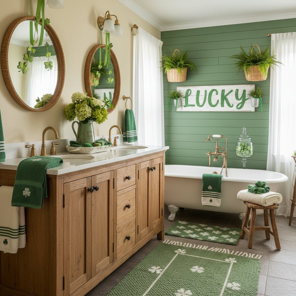 Country St. Patrick's Day Master Bathroom