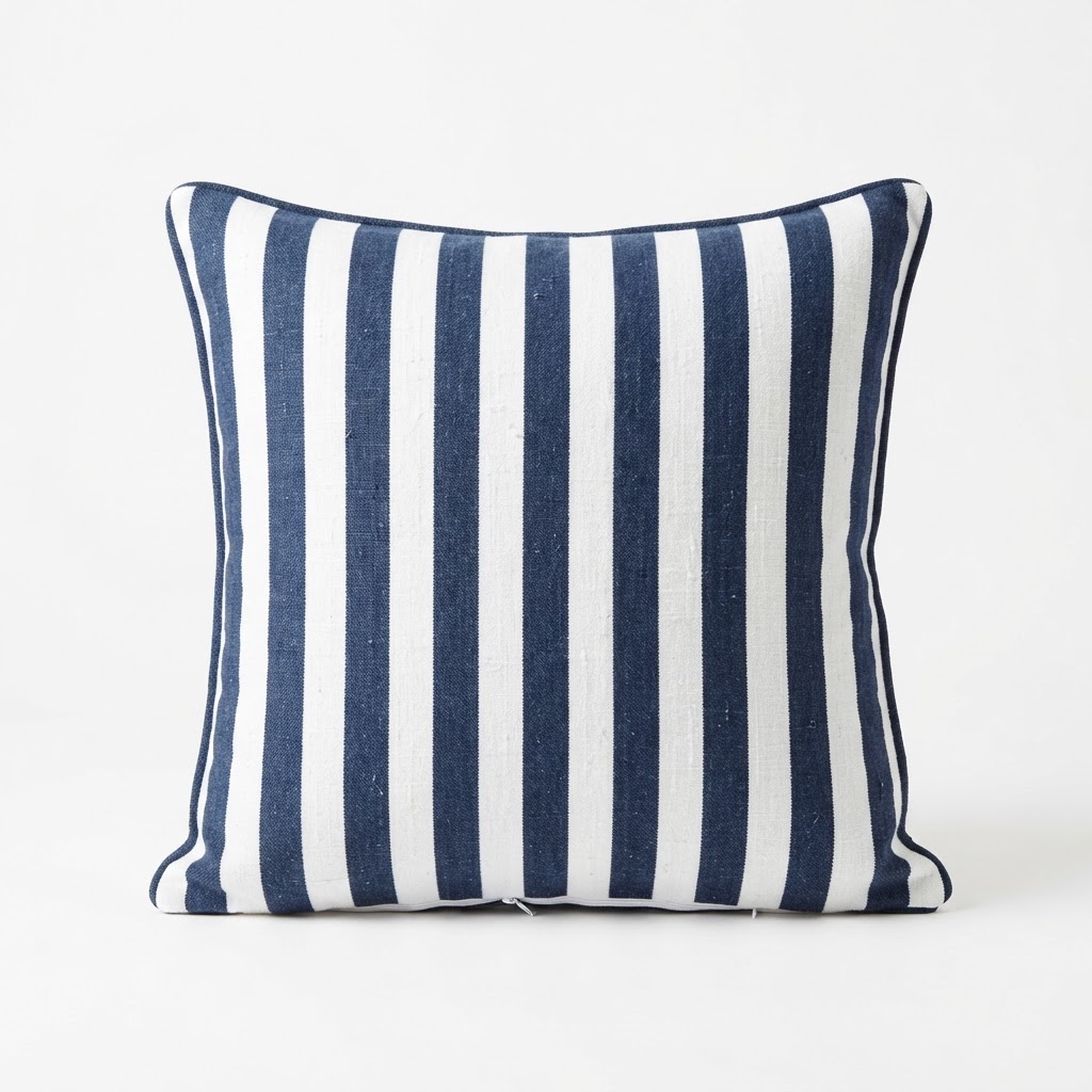 Striped Linen Throw Pillow