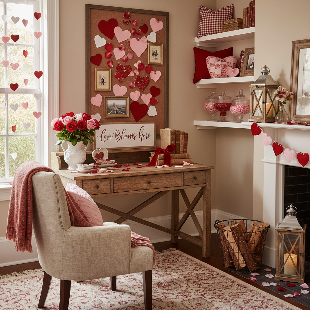 Country Valentine's Day Home Office