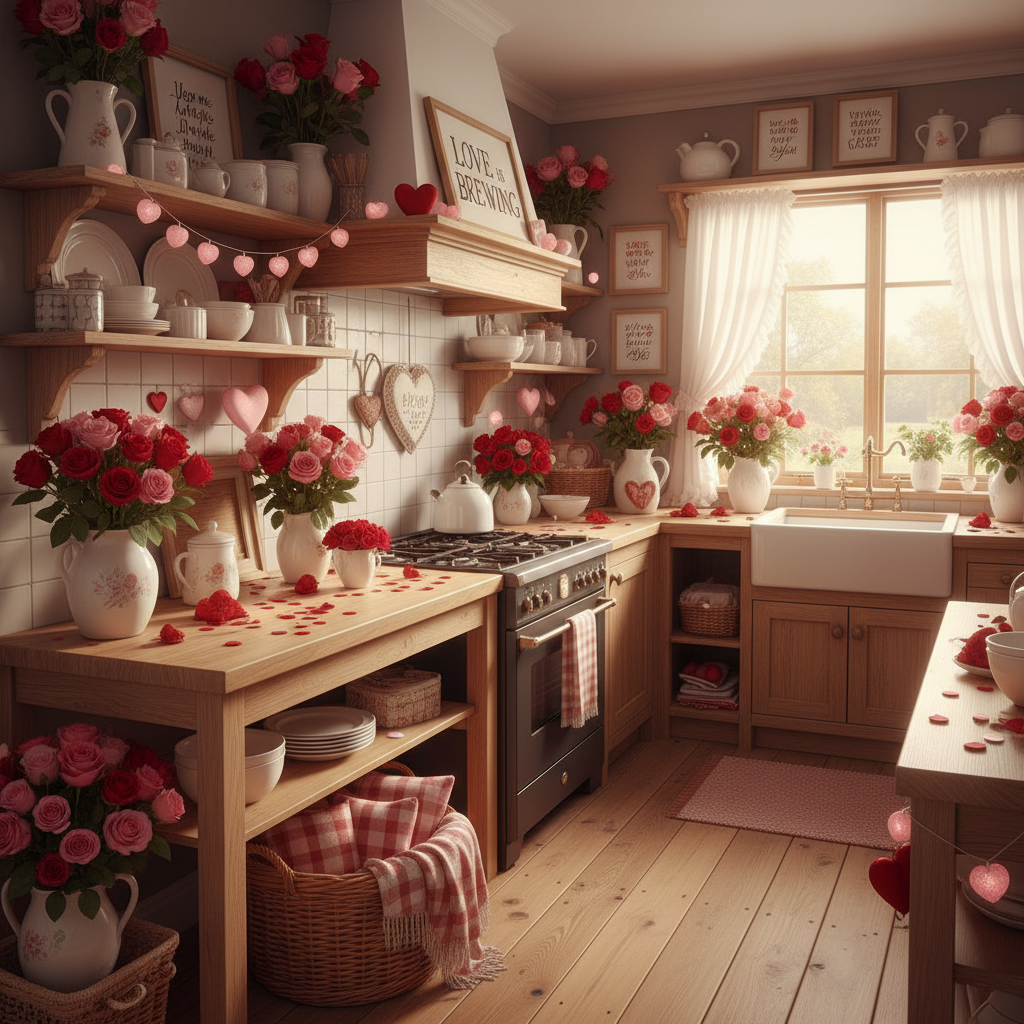 Country Valentine's Day Kitchen