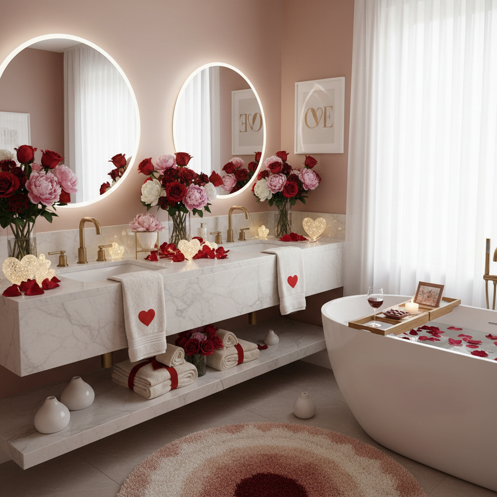 Minimalist Valentine's Day Master Bathroom