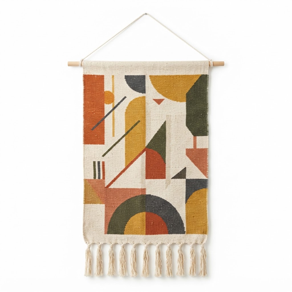 Geometric Abstract Cotton Wall Tapestry