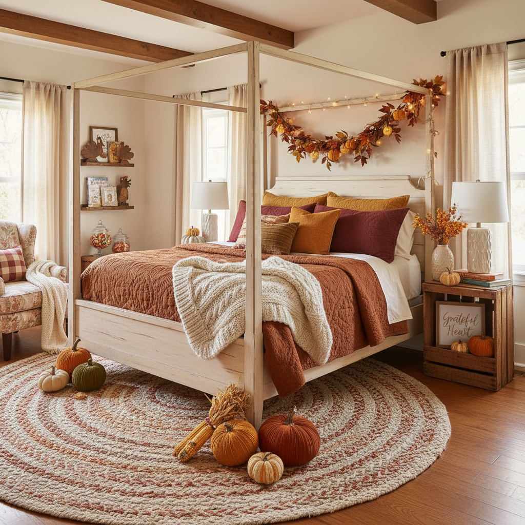 Modern Farmhouse Thanksgiving Child Bedroom (Girl)