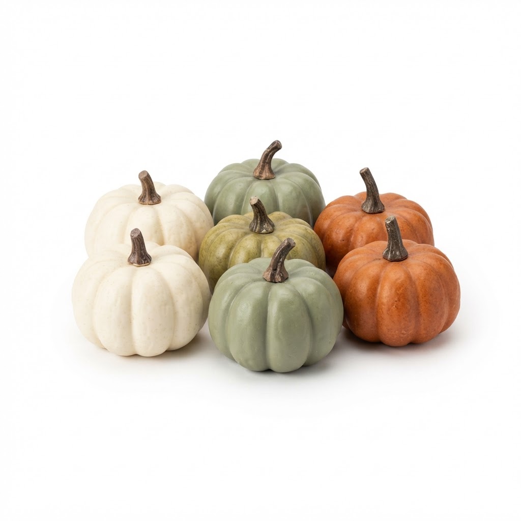 Transitional Miniature Faux Pumpkin Set