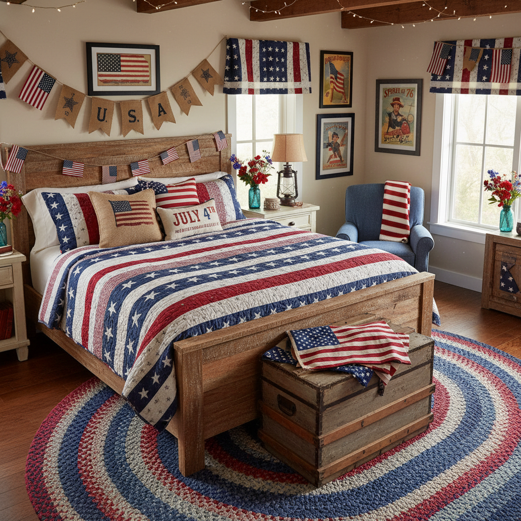Rustic Independence Day (4th of July) Master Bedroom