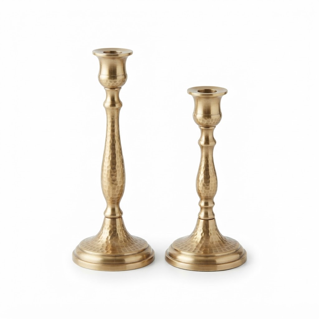 Brass Taper Candle Holder Set