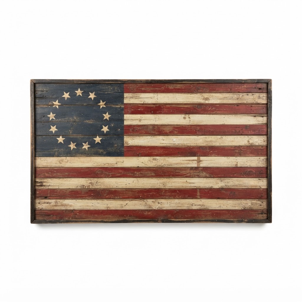 core Aged American Flag Wall Art