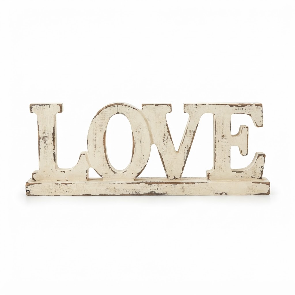 Distressed Wood LOVE Table Sign