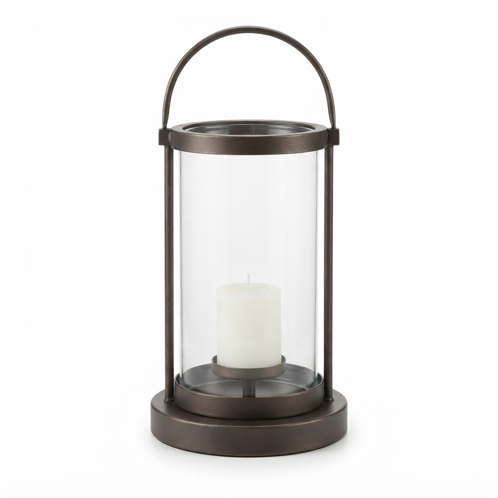 Transitional Glass Hurricane Lantern